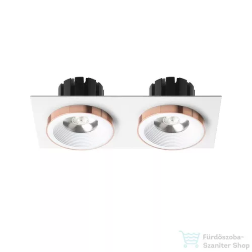 Rendl SHARM SQ II süllyesztett lámpa fehér réz 230V LED 2x10W 24° 3000K R13255