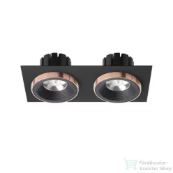   Rendl SHARM SQ II süllyesztett lámpa fekete/fekete réz 230V LED 2x10W 24° 3000K R13259