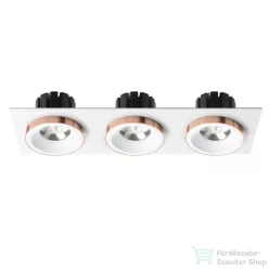   Rendl SHARM SQ III süllyesztett lámpa fehér réz 230V LED 3x10W 24° 3000K R13260