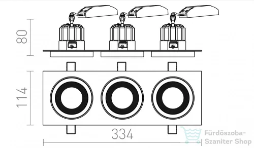 Rendl SHARM SQ III süllyesztett lámpa gyöngyházarany/barna 230V LED 3x10W 24° 3000K R13261