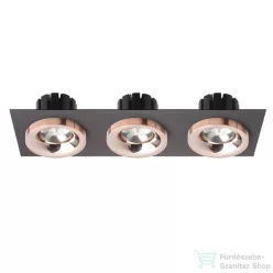   Rendl SHARM SQ III süllyesztett lámpa fekete réz/réz 230V LED 3x10W 24° 3000K R13263