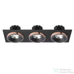   Rendl SHARM SQ III süllyesztett lámpa fekete/fekete réz 230V LED 3x10W 24° 3000K R13264
