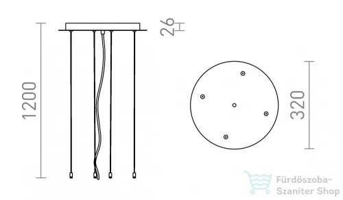 Rendl MEZZO 80 függesztő készlet fehér  230V  R13335