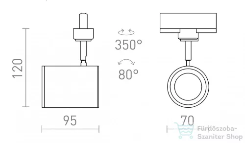 Rendl CADENZA háromfázisú áramkörös sínre fekete  230V LED GU10 10W R13349