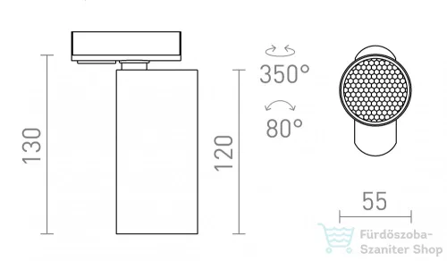 Rendl FORZA egyfázisú áramkörös sínre fekete  230V LED GU10 10W R13351