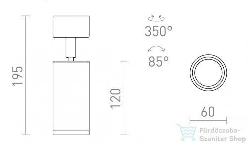 Rendl BELENOS mennyezeti lámpa fekete  230V LED GU10 9W R13364