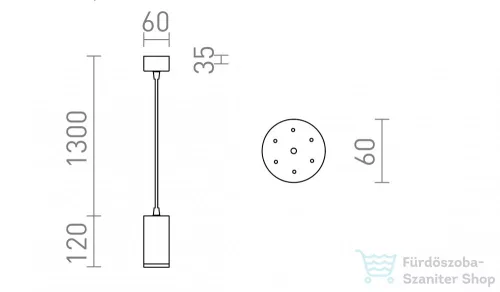 Rendl BELENOS függő lámpa fehér  230V LED GU10 9W R13365