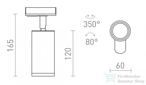 Rendl BELENOS egyfázisú áramkörös sínre fekete  230V LED GU10 9W R13369