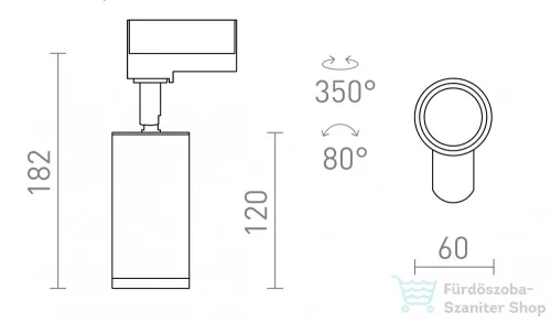 Rendl BELENOS háromfázisú áramkörös sínre fekete  230V LED GU10 9W R13370