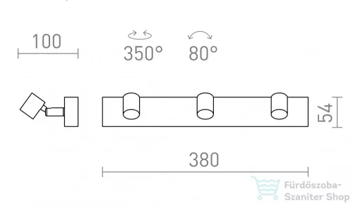 Rendl TRICA III fali lámpa fehér 230V GU10 3x25W R13375