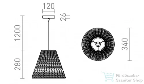 Rendl JAMAICA 34 függő lámpa természetes 230V E27 15W R13397