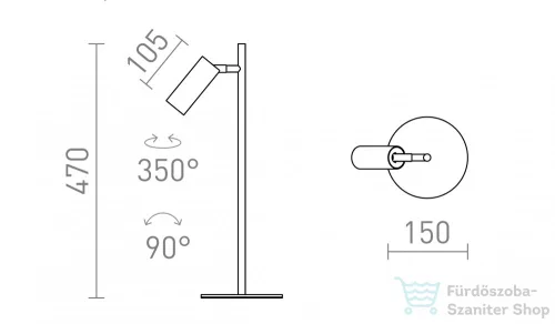 Rendl TAPIO asztali lámpa fekete  230V LED 4.5W  3000K R13429