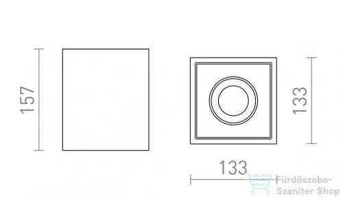 Rendl COLES SQ mennyezeti lámpa gipsz 230V LED GU10 15W R13438