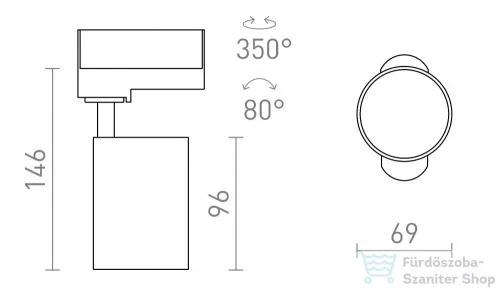 Rendl CONNOR háromfázisú áramkörös sínre fekete/aranysárga  230V LED GU10 10W R13500