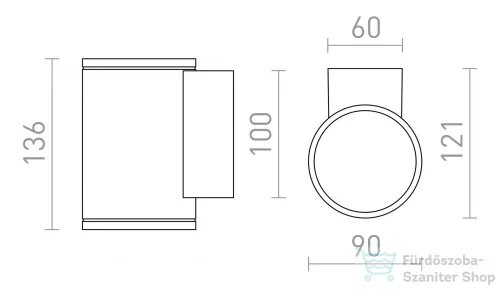 Rendl LIZZI I fali lámpa antracitszürke 230V GU10 35W IP54 R13508