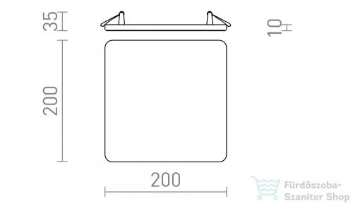 Rendl BJORK SQ 20 süllyesztett lámpa fekete 230V LED 18W 3000K R13591