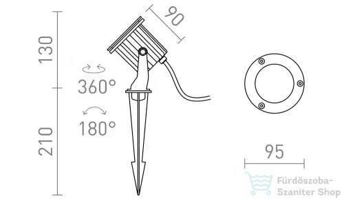 Rendl BLUESTAR leszúrható antracitszürke  230V GU10 35W IP65 R13630