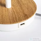 Rendl KEITH asztali lámpatest USB-vel fehér bükk 230V E27 40W R13639