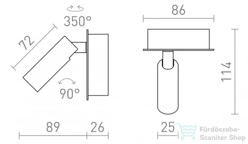 Rendl MIG fali lámpa fehér 230V LED 3W 30° 3000K R13644