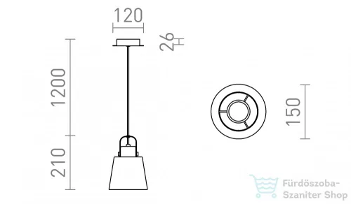 Rendl CHOUPETTE függő lámpa feketésszürke textil/fa 230V E27 15W R13650