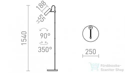 Rendl VARIA állólámpa fekete sárgaréz 230V LED GU10 9W R13660