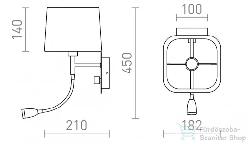 Rendl PERTH fali lámpa LED spotlámpával bézs/fehér króm 230V E14 LED 15+3W 30°  3000K R13661