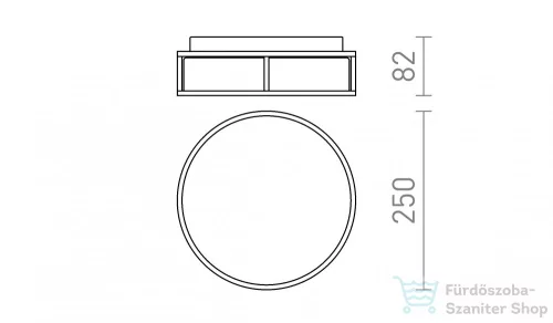 Rendl GRANDE LED 25 mennyezeti lámpa opál üveg/fekete 230V LED 12W IP44 3000K R13677
