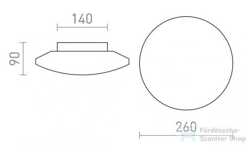 Rendl SARA LED 26 mennyezeti lámpa opál üveg/króm 230V LED 12W IP44 3000K R13687