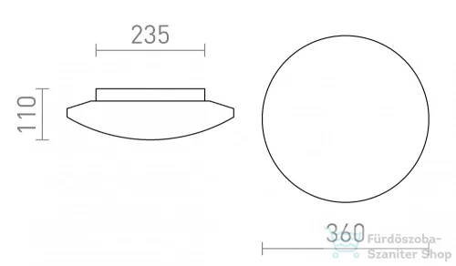 Rendl SARA LED 36 mennyezeti lámpa opál üveg/króm 230V LED 24W IP44 3000K R13688