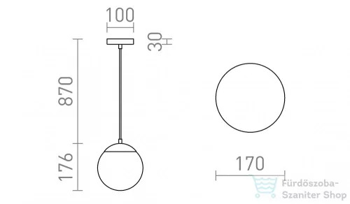 Rendl BOLLY 17 függő lámpa  opál üveg/króm 230V LED E27 15W IP44 R13692