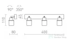 Rendl LINN III felületre szerelhető opál üveg/króm 230V G9 LED 3x3W IP44 R13703