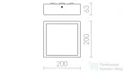 Rendl STRUCTURAL LED 20x20 felületre szerelhető  szálcsiszolt alumínium 230V LED 12W  3000K R13708