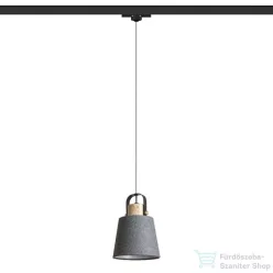   Rendl CHOUPETTE háromfázisú áramkörös sínre feketésszürke textil/fa 230V E27 15W R13721
