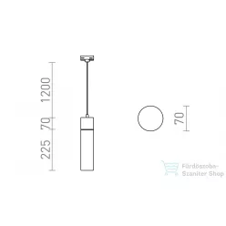   Rendl EIGHT háromfázisú áramkörös sínre függö lámpa  opál üveg/króm 230V E27 28W R13854