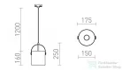 Rendl JULIETTA 16 háromfázisú áramkörös sínre  opál üveg/fekete 230V E27 20W R13855