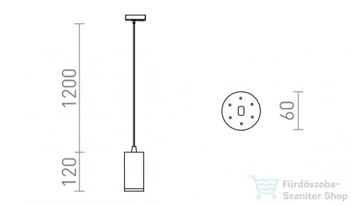 Rendl BELENOS egyfázisú áramkörös sínre függő lámpa fekete  230V LED GU10 9W R13863