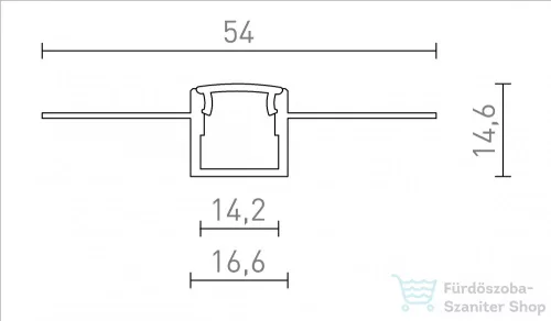 Rendl LED PROFILE B süllyesztett 1m  alumínium/tej akril  R13865