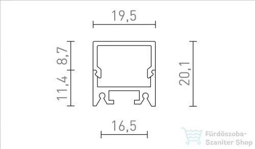 Rendl LED PROFILE D felületre szerelhető 1m  alumínium/tej akril  R13866