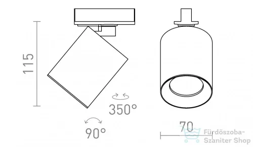 Rendl DARIO egyfázisú áramkörös sínre fehér szálcsiszolt sárgaréz 230V GU10 9W R13870