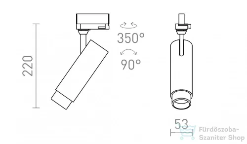 Rendl FOCUS 12 DIMM háromfázisú áramkörös sínre fehér  230V LED 12W 10 60°  3000K 4000K 5000K R13882