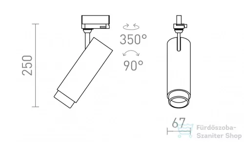 Rendl FOCUS 20 DIMM háromfázisú áramkörös sínre fekete  230V LED 20W 10 60°  3000K 4000K 5000K R13885