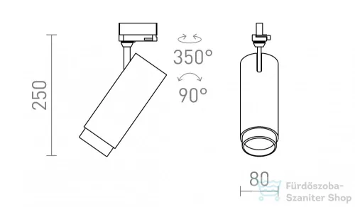 Rendl FOCUS 30 DIMM háromfázisú áramkörös sínre fekete  230V LED 30W 10 60°  3000K 4000K 5000K R13887