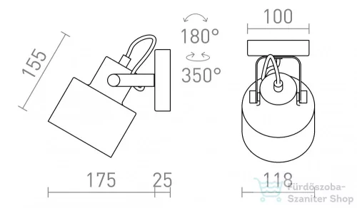 Rendl CELEIA felületre szerelhető matt fehér matt nikkel 230V E27 40W R13901