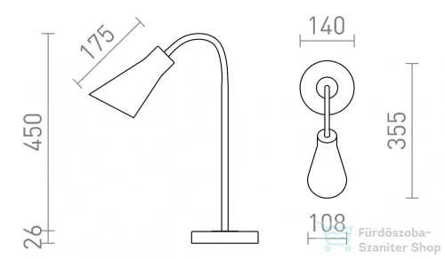Rendl ANIKA asztali lámpa matt fehér matt nikkel 230V E27 40W R13905