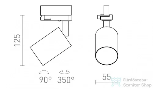 Rendl DUDE háromfázisú áramkörös sínre fekete  230V LED GU10 9W R13929