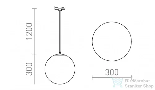 Rendl LUNA 30 három áramkörös sínre opál üveg/króm 230V E27 15W R13969
