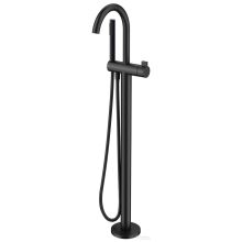   Sapho RHAPSODY térben álló kádtöltő csaptelep, zuhanyszettel, alaptesttel, elforgatható kifolyócsővel, matt fekete R5018B