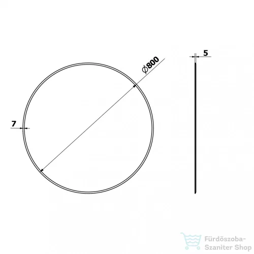 Sapho RENGAS fazettás tükör, átm:800mm (RG080)
