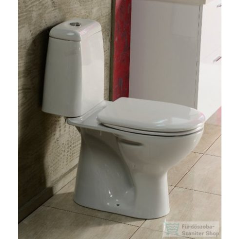 AQUALINE RIGA monoblokkos WC, alsó kifolyású, króm duál gombos öblítőmechanika RG801