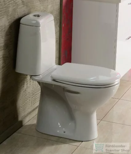 AQUALINE RIGA monoblokkos WC, alsó kifolyású, króm duál gombos öblítőmechanika RG801